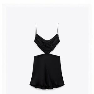 ZARA BLACK CUT OUT DRAPE DRESS